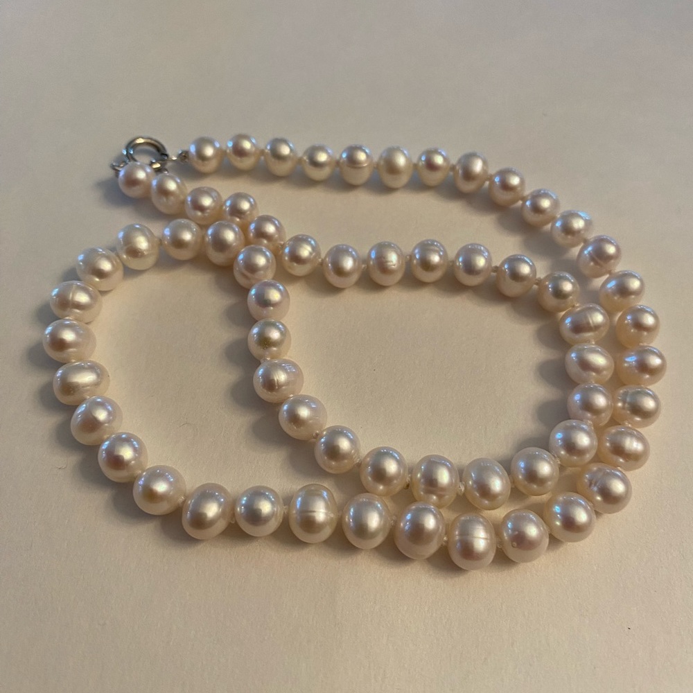 Baroque Pearl Sterling Silver Strand Necklace